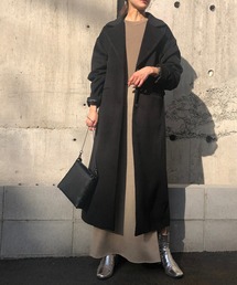 &g'aime | 【&g'aime】バックベルトロングコート/ロングチェスターコート(チェスターコート)