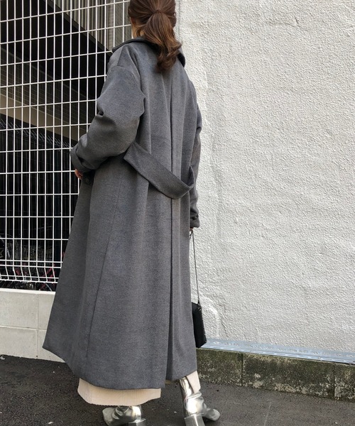 &g'aime(アンジェム)の「【&g'aime】バックベルトロングコート(チェスターコート・レディース・チャコールグレー/ライトパープル/ブラック・FREE)」の10枚目の写真