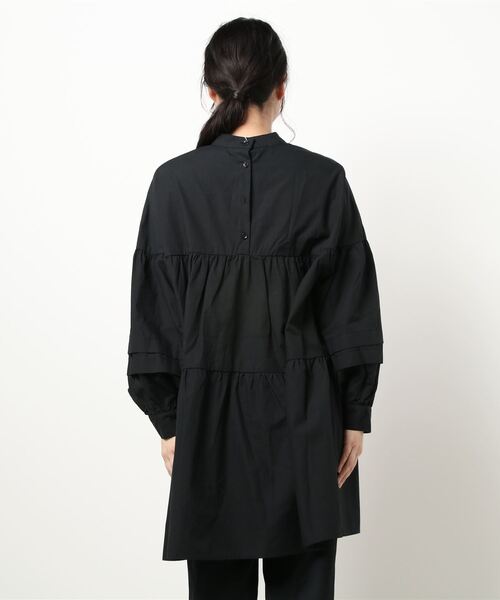 LOWRYS FARM（ローリーズファーム）の「ティアードタックチュニックＬＳ　927718（シャツ/ブラウス・レディース・ホワイト/ブラック/ブラウン・FREE）」の5枚目の写真