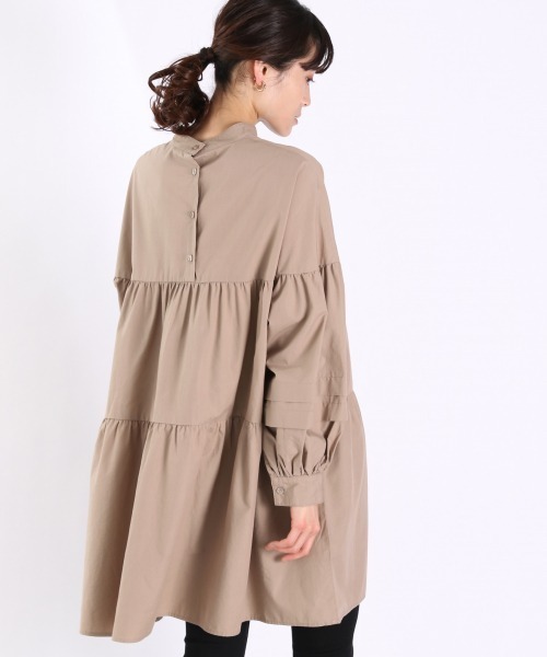 LOWRYS FARM（ローリーズファーム）の「ティアードタックチュニックＬＳ　927718（シャツ/ブラウス・レディース・ホワイト/ブラック/ブラウン・FREE）」の13枚目の写真