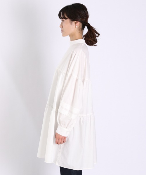 LOWRYS FARM（ローリーズファーム）の「ティアードタックチュニックＬＳ　927718（シャツ/ブラウス・レディース・ホワイト/ブラック/ブラウン・FREE）」の12枚目の写真