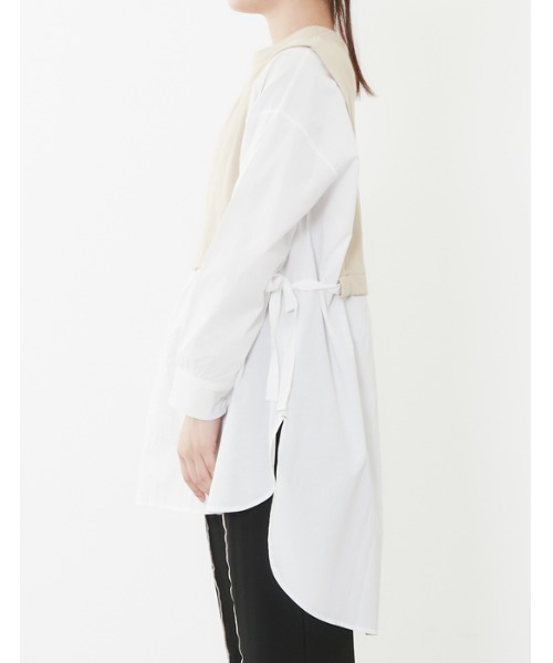 POU DOU DOU（プードゥドゥ）の「ベストレイヤードトップス（Tシャツ/カットソー・レディース・ライトブルー/オフホワイト・3）」の8枚目の写真