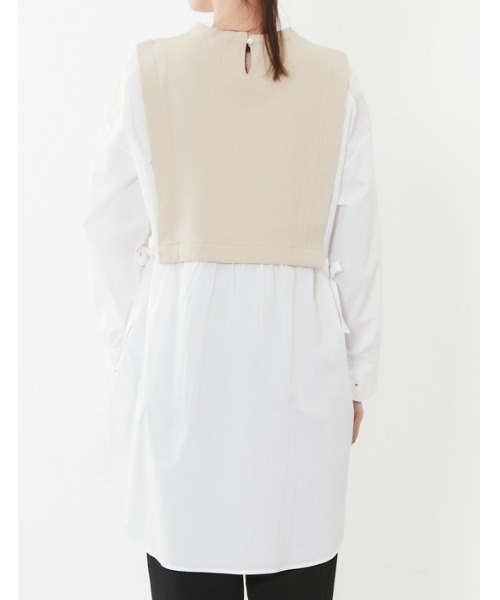 POU DOU DOU（プードゥドゥ）の「ベストレイヤードトップス（Tシャツ/カットソー・レディース・ライトブルー/オフホワイト・3）」の14枚目の写真