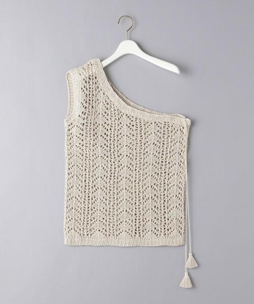 AEWEN MATOPH（イウエン マトフ）の「＜AEWEN MATOPH（イウエン マトフ）＞オープンワーク ワンショルダー ニット（ベスト・レディース・ブラック/ナチュラル・FREE）」の10枚目の写真