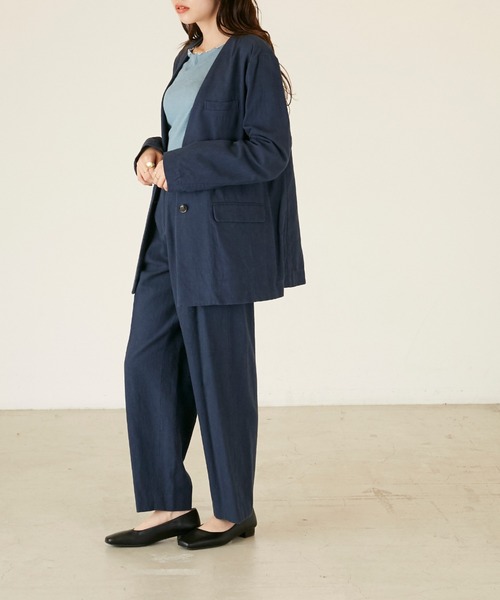 ANGIE(アンジー)の「コットンリネンタックパンツ(その他パンツ・レディース・ナチュラル/マスタード/ネイビー・LARGE/MEDIUM)」の5枚目の写真