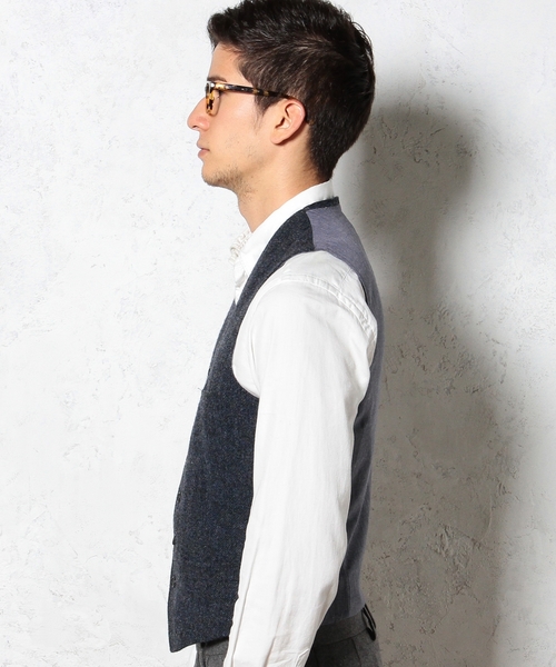 green label relaxing（グリーンレーベルリラクシング）の「□SHETLAND/TWEED ベスト ◆（ベスト・メンズ・ブラック/ダークグリーン/ネイビー・LARGE/X-LARGE/SMALL/MEDIUM）」の16枚目の写真