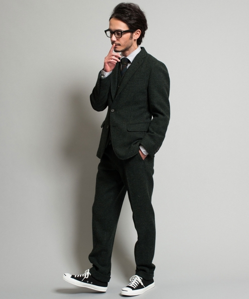 green label relaxing（グリーンレーベルリラクシング）の「□SHETLAND/TWEED ベスト ◆（ベスト・メンズ・ブラック/ダークグリーン/ネイビー・LARGE/X-LARGE/SMALL/MEDIUM）」の4枚目の写真