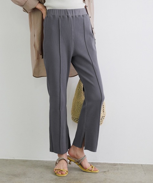 ROPE' PICNIC（ロペピクニック）の「【セットアップ対応】サーマル裾スリットパンツ（その他パンツ・レディース・チャコールグレー/ミント/ピンク系その他2・40/38）」の2枚目の写真