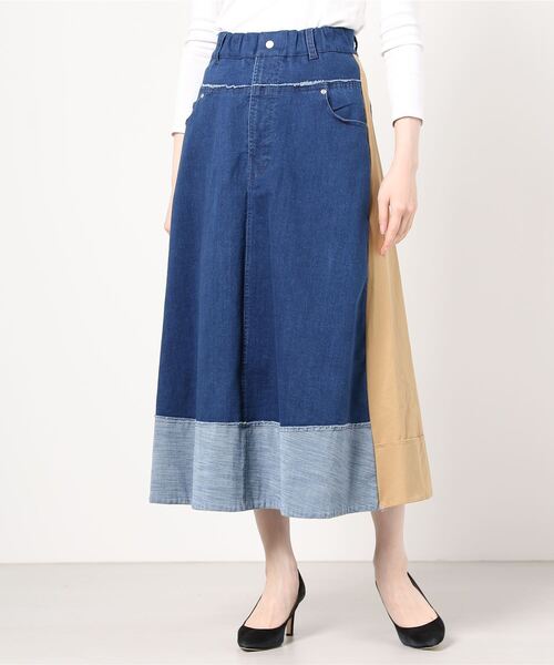 DRWCYS（ドロシーズ）の「切替デニムスカート（デニムスカート・レディース・ブラック/サックスブルー・FREE）」の5枚目の写真