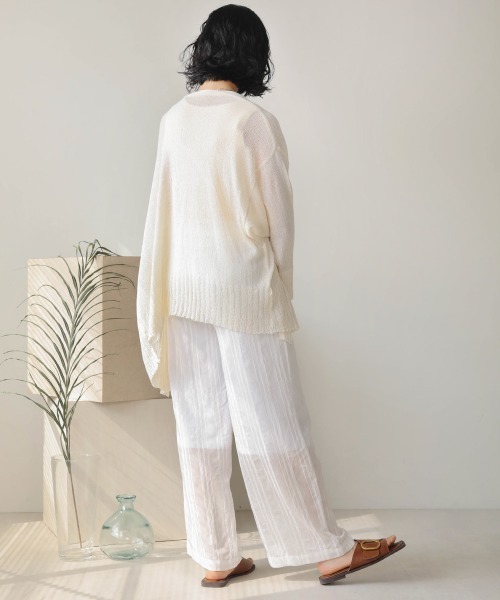 Bab(バブ)の「【WEB限定】シアーストライプパンツ(その他パンツ・レディース・ブラック/オフホワイト/イエロー・38)」の9枚目の写真