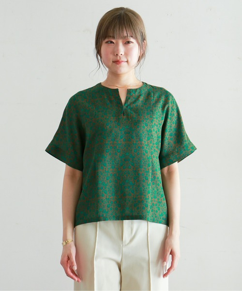 NOMBRE IMPAIR（ノンブルアンペール）の「two-tone flower ワイドブラウス（シャツ/ブラウス・レディース・グリーン/イエロー・FREE）」の8枚目の写真