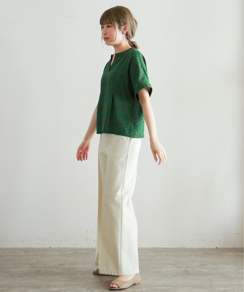 NOMBRE IMPAIR（ノンブルアンペール）の「two-tone flower ワイドブラウス（シャツ/ブラウス・レディース・グリーン/イエロー・FREE）」の5枚目の写真