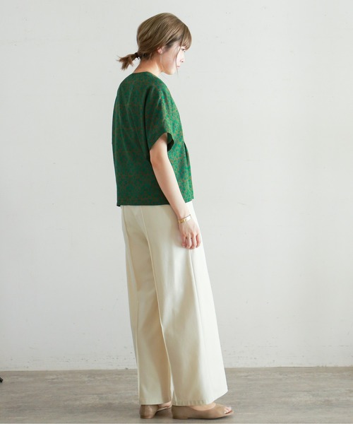 NOMBRE IMPAIR（ノンブルアンペール）の「two-tone flower ワイドブラウス（シャツ/ブラウス・レディース・グリーン/イエロー・FREE）」の6枚目の写真