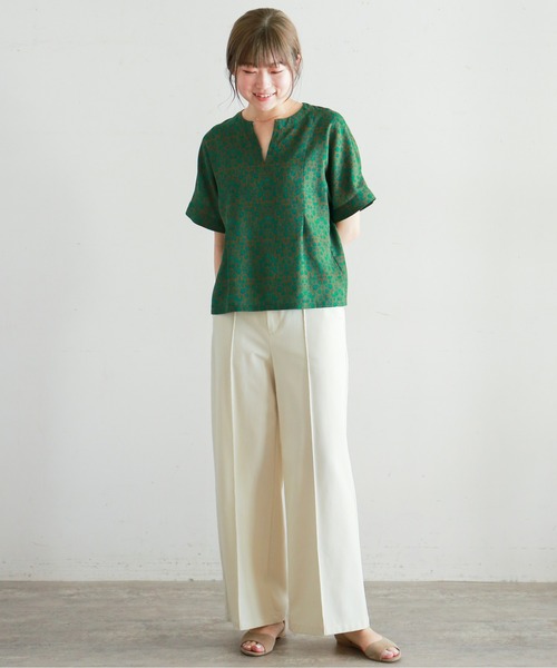 NOMBRE IMPAIR（ノンブルアンペール）の「two-tone flower ワイドブラウス（シャツ/ブラウス・レディース・グリーン/イエロー・FREE）」の7枚目の写真