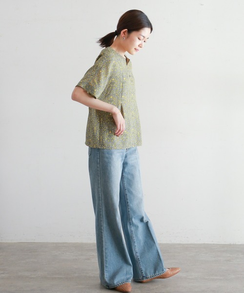 NOMBRE IMPAIR（ノンブルアンペール）の「two-tone flower ワイドブラウス（シャツ/ブラウス・レディース・グリーン/イエロー・FREE）」の17枚目の写真