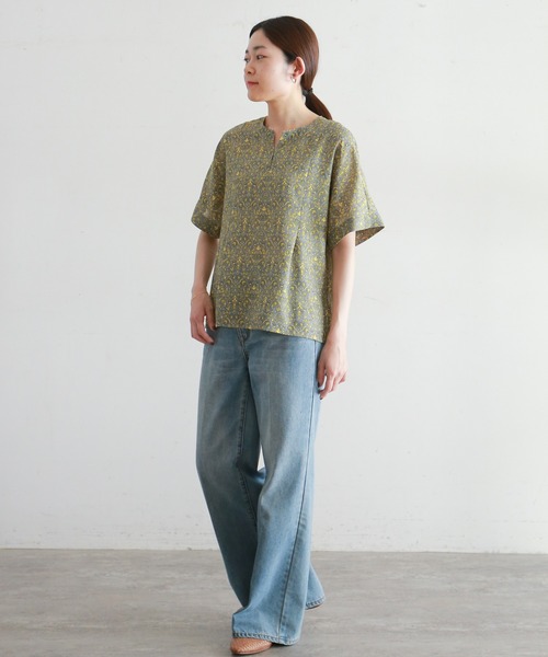 NOMBRE IMPAIR（ノンブルアンペール）の「two-tone flower ワイドブラウス（シャツ/ブラウス・レディース・グリーン/イエロー・FREE）」の16枚目の写真