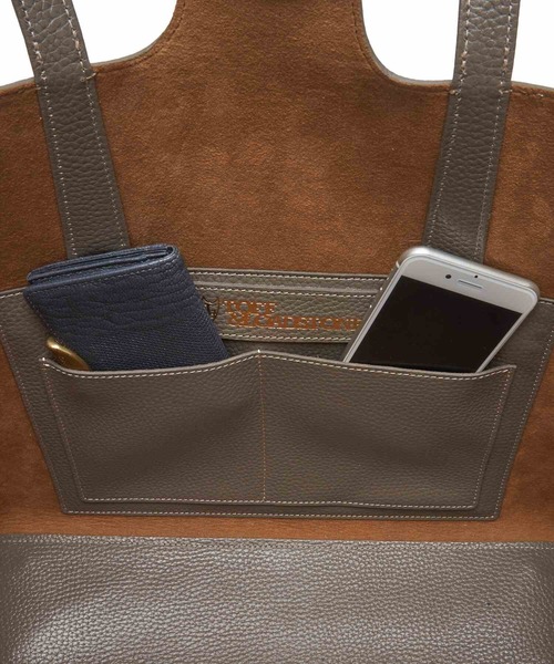 TOFF&LOADSTONE（トフアンドロードストーン）の「ブラスボタン シュリンク（M）（トートバッグ・メンズ・ダークネイビー/ブラック/グレー・FREE）」の9枚目の写真