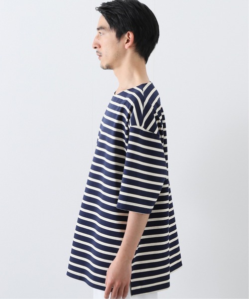 417 EDIFICE(フォーワンセブンエディフィス)の「バスクボーダービッグTEE(Tシャツ/カットソー・メンズ・ネイビー/ホワイト/ベージュ・LARGE/SMALL/MEDIUM)」の6枚目の写真