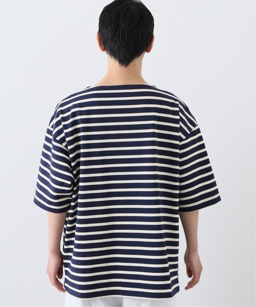 417 EDIFICE(フォーワンセブンエディフィス)の「バスクボーダービッグTEE(Tシャツ/カットソー・メンズ・ネイビー/ホワイト/ベージュ・LARGE/SMALL/MEDIUM)」の7枚目の写真