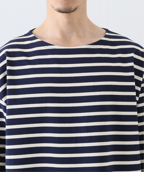 417 EDIFICE(フォーワンセブンエディフィス)の「バスクボーダービッグTEE(Tシャツ/カットソー・メンズ・ネイビー/ホワイト/ベージュ・LARGE/SMALL/MEDIUM)」の8枚目の写真