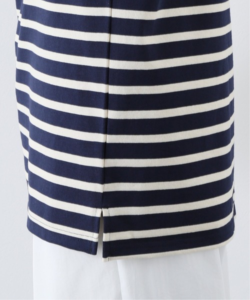 417 EDIFICE(フォーワンセブンエディフィス)の「バスクボーダービッグTEE(Tシャツ/カットソー・メンズ・ネイビー/ホワイト/ベージュ・LARGE/SMALL/MEDIUM)」の13枚目の写真