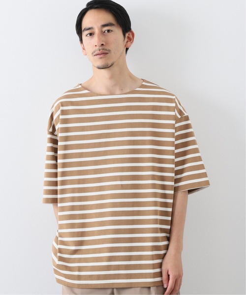 417 EDIFICE(フォーワンセブンエディフィス)の「バスクボーダービッグTEE(Tシャツ/カットソー・メンズ・ネイビー/ホワイト/ベージュ・LARGE/SMALL/MEDIUM)」の19枚目の写真