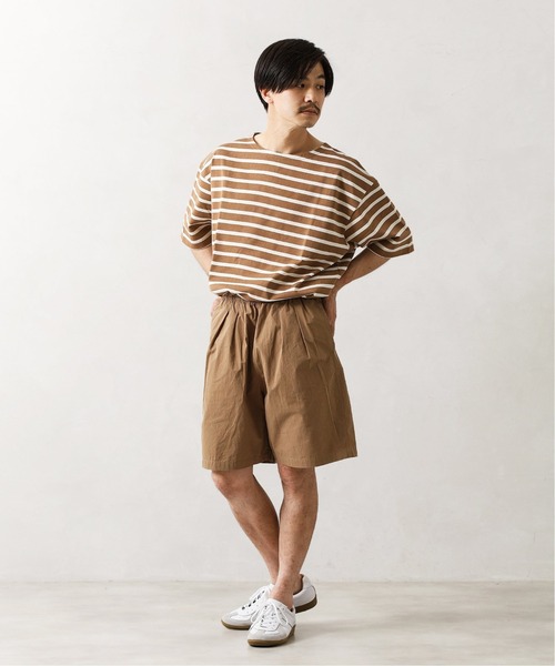 417 EDIFICE(フォーワンセブンエディフィス)の「バスクボーダービッグTEE(Tシャツ/カットソー・メンズ・ネイビー/ホワイト/ベージュ・LARGE/SMALL/MEDIUM)」の22枚目の写真