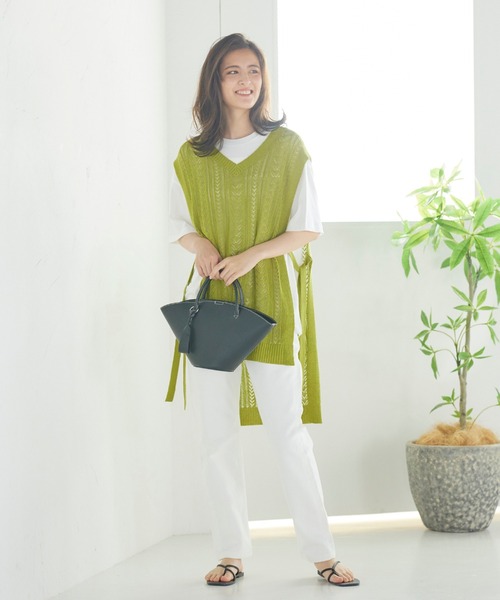 LIPSTAR(リップスター)の「【セット商品】透かし編みニットベスト&半袖無地Tシャツ(アンサンブル・レディース・ブラック/ベージュ/グリーン・M)」の18枚目の写真