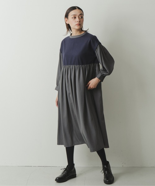 Kelen(ケレン)の「「KELEN / ケレン」ウール&ピーチスキンコンビワンピース"Kopie"(ワンピース・レディース・ブラック/ブラウン/ネイビー・S/M)」の17枚目の写真