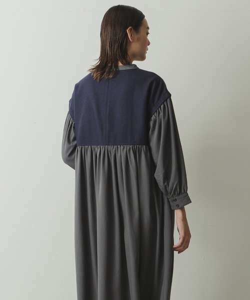 Kelen(ケレン)の「「KELEN / ケレン」ウール&ピーチスキンコンビワンピース"Kopie"(ワンピース・レディース・ブラック/ブラウン/ネイビー・S/M)」の20枚目の写真