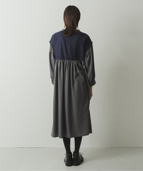 Kelen(ケレン)の「「KELEN / ケレン」ウール&ピーチスキンコンビワンピース"Kopie"(ワンピース・レディース・ブラック/ブラウン/ネイビー・S/M)」の12枚目の写真