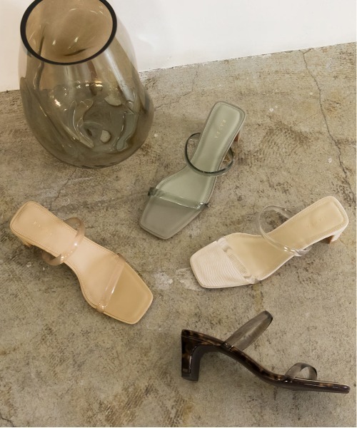 RANDA（ランダ）の「クリアベルトスクエアトゥサンダル（サンダル・レディース・イエロー/グリーン/その他/クリーム・LL/S/M/L）」の3枚目の写真