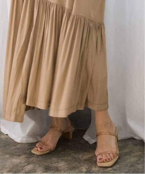 RANDA（ランダ）の「クリアベルトスクエアトゥサンダル（サンダル・レディース・イエロー/グリーン/その他/クリーム・LL/S/M/L）」の10枚目の写真