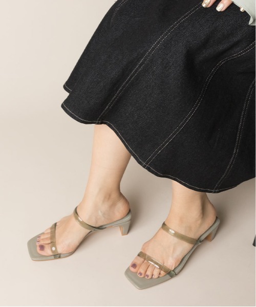 RANDA（ランダ）の「クリアベルトスクエアトゥサンダル（サンダル・レディース・イエロー/グリーン/その他/クリーム・LL/S/M/L）」の5枚目の写真