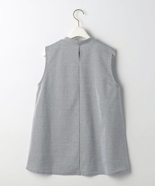 green label relaxing(グリーンレーベルリラクシング)の「FFC C/Li ストライプ スタンドネック ギャザー プルオーバー カットソー(Tシャツ/カットソー・レディース・ホワイト/ライトブルー/ネイビー・FREE)」の13枚目の写真