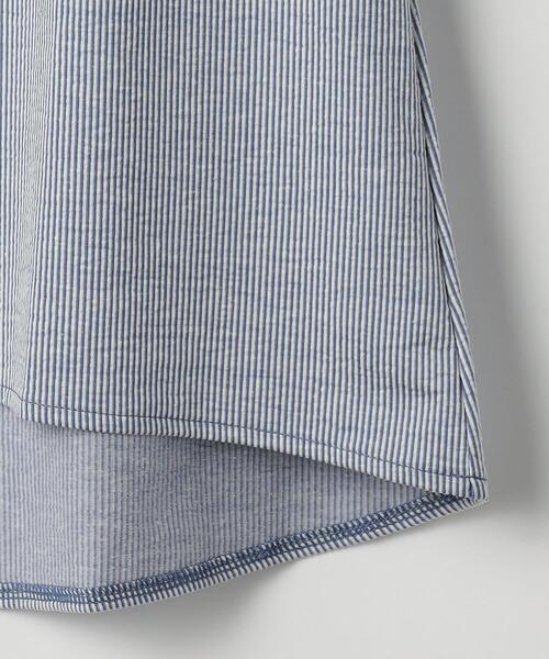 green label relaxing(グリーンレーベルリラクシング)の「FFC C/Li ストライプ スタンドネック ギャザー プルオーバー カットソー(Tシャツ/カットソー・レディース・ホワイト/ライトブルー/ネイビー・FREE)」の16枚目の写真