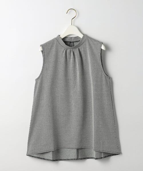 green label relaxing(グリーンレーベルリラクシング)の「FFC C/Li ストライプ スタンドネック ギャザー プルオーバー カットソー(Tシャツ/カットソー・レディース・ホワイト/ライトブルー/ネイビー・FREE)」の21枚目の写真