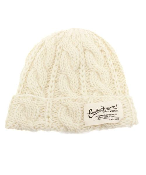 one after another NICE CLAUP(ワンアフターアナザーナイスクラップ)の「【ナイスクラップ】ケーブルニット帽(ニットキャップ/ビーニー・レディース・ブルー/オフホワイト/ボルドー/ブラック・FREE)」の2枚目の写真