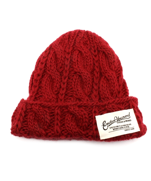 one after another NICE CLAUP(ワンアフターアナザーナイスクラップ)の「【ナイスクラップ】ケーブルニット帽(ニットキャップ/ビーニー・レディース・ブルー/オフホワイト/ボルドー/ブラック・FREE)」の4枚目の写真