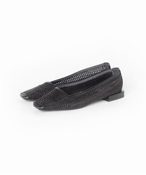 美品　Le Talon ルタロン 23cm メッシュ　フラットシューズ　ブラック ルタロン LE TALON ネットフラットシューズ メッシュ ブラック