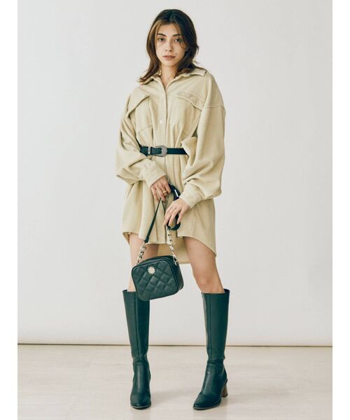 EVRIS（エヴリス）の「キルティングショルダーBAG（ショルダーバッグ・レディース・グリーン/ベージュ/アイボリー/ブラック・FREE）」の7枚目の写真