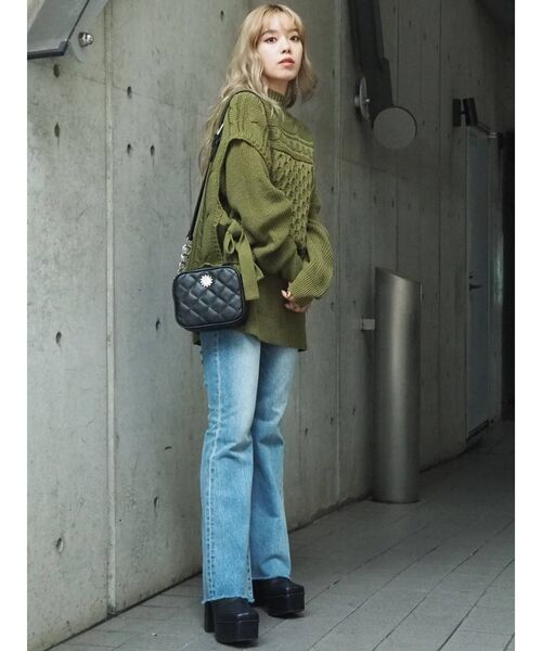 EVRIS（エヴリス）の「キルティングショルダーBAG（ショルダーバッグ・レディース・グリーン/ベージュ/アイボリー/ブラック・FREE）」の18枚目の写真