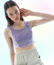 『ODD ONE OUT/オッドワンアウト』Patch work damage top/パッチワーク ダメージ クロップド丈 キャミソール