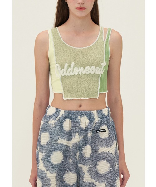 ODD ONE OUT/オッドワンアウト』Patch work damage top/パッチ