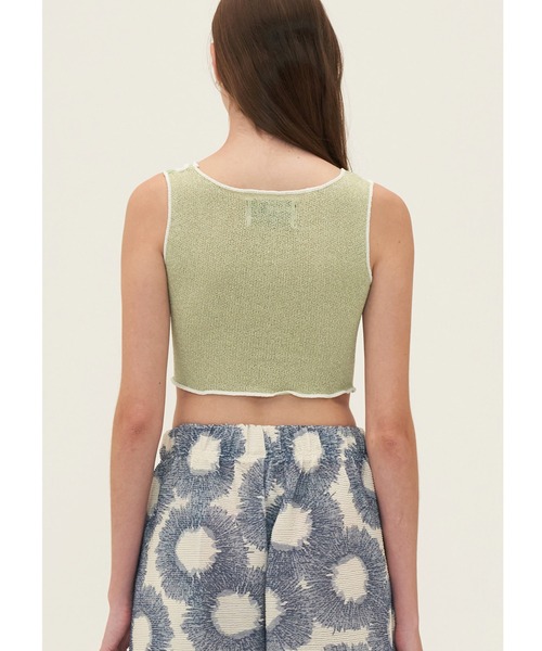 oddoneout(オッドワンアウト)の「『ODD ONE OUT/オッドワンアウト』Patch work damage top/パッチワーク ダメージ クロップド丈 キャミソール(キャミソール・レディース・グリーン/ライトブルー/パープル・FREE)」の12枚目の写真