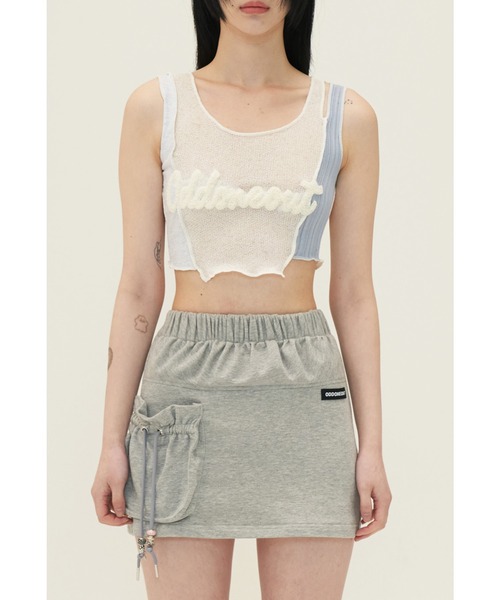 oddoneout(オッドワンアウト)の「『ODD ONE OUT/オッドワンアウト』Patch work damage top/パッチワーク ダメージ クロップド丈 キャミソール(キャミソール・レディース・グリーン/ライトブルー/パープル・FREE)」の19枚目の写真