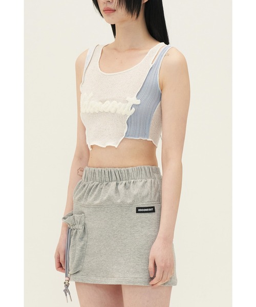 oddoneout(オッドワンアウト)の「『ODD ONE OUT/オッドワンアウト』Patch work damage top/パッチワーク ダメージ クロップド丈 キャミソール(キャミソール・レディース・グリーン/ライトブルー/パープル・FREE)」の20枚目の写真