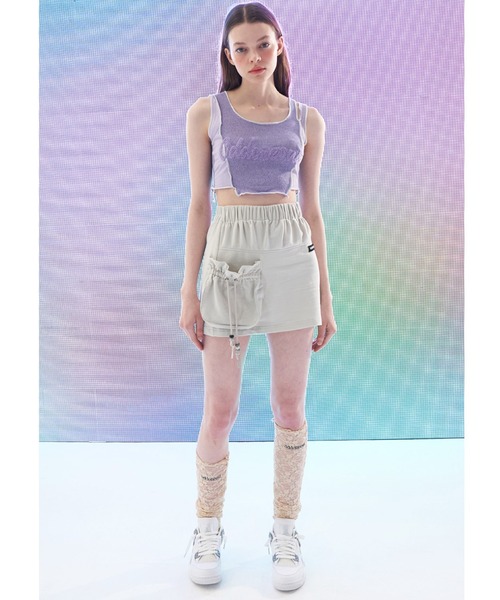oddoneout(オッドワンアウト)の「『ODD ONE OUT/オッドワンアウト』Patch work damage top/パッチワーク ダメージ クロップド丈 キャミソール(キャミソール・レディース・グリーン/ライトブルー/パープル・FREE)」の22枚目の写真