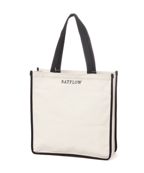 BAYFLOW（ベイフロー）の「WEB限定 ビッグスクエアトート（トートバッグ・レディース・ブラック/ベージュ・FREE）」の6枚目の写真