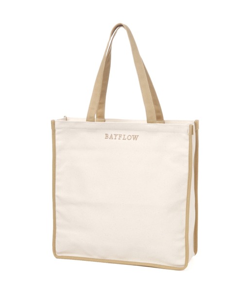 BAYFLOW（ベイフロー）の「WEB限定 ビッグスクエアトート（トートバッグ・レディース・ブラック/ベージュ・FREE）」の7枚目の写真